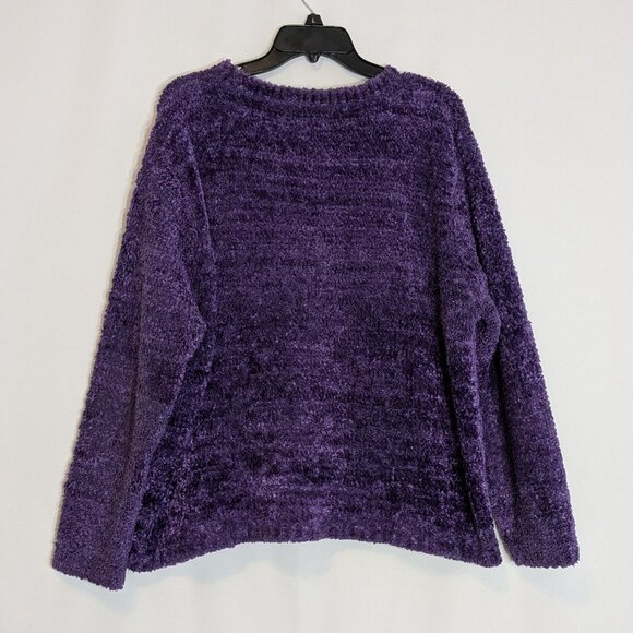 WILLOW RIDGE Purple Long Sleeve Pullover Chenille Sweater; Size 1X - Picture 2 of 4